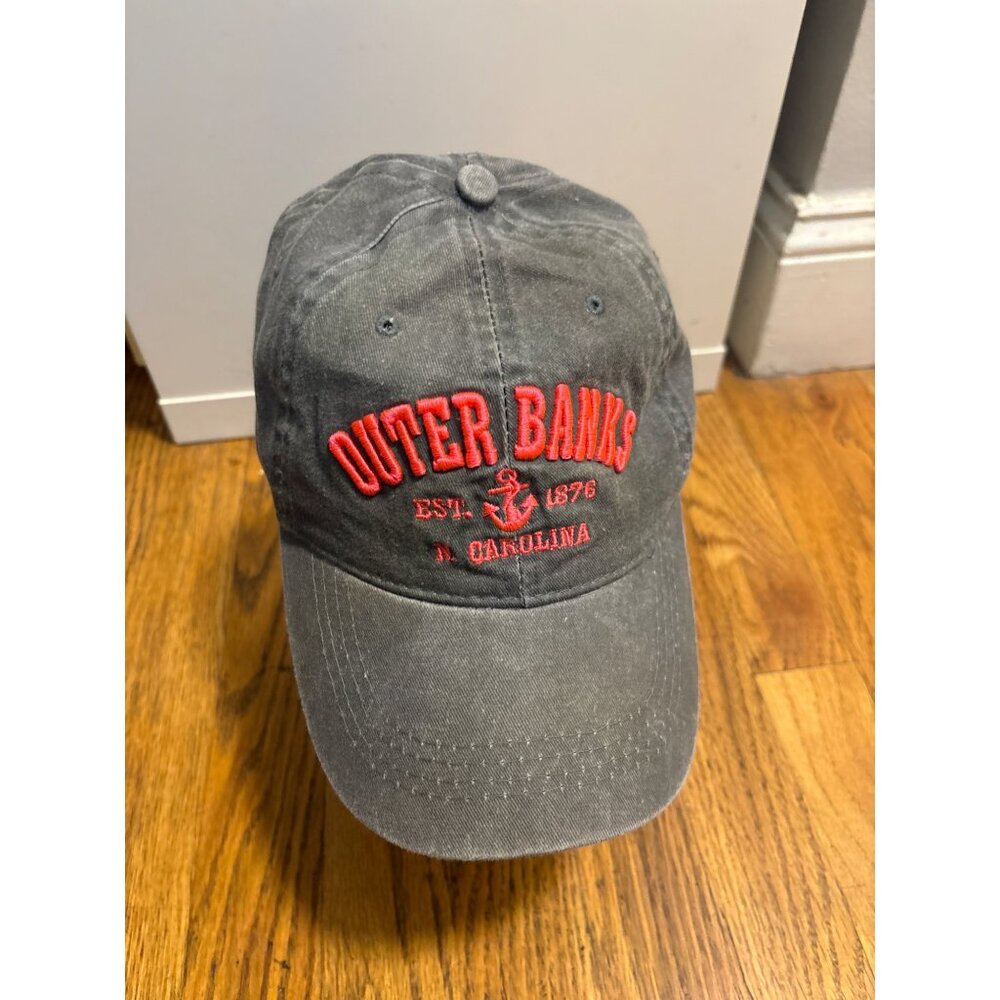 Beach Mart Outer Banks Gray Dad Hat Adjustable Cotton Embroidered